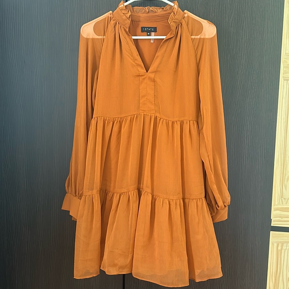 Chiffon tan dress